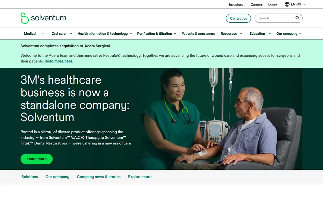 Solventum Fluency Direct homepage
