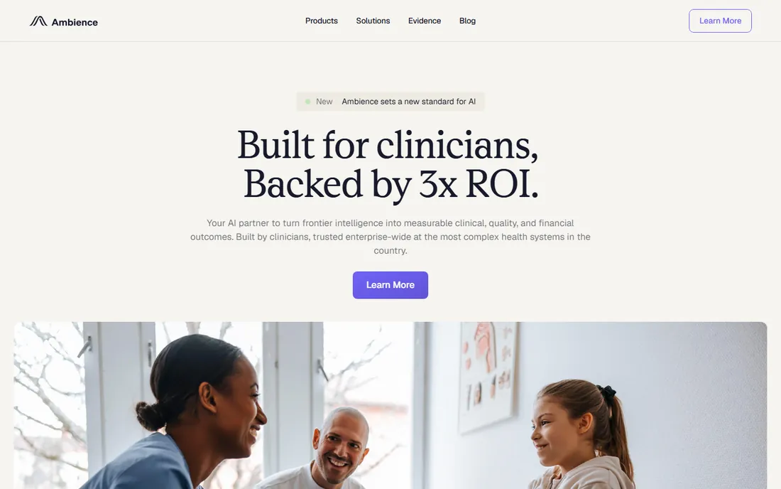 Ambience Healthcare homepage