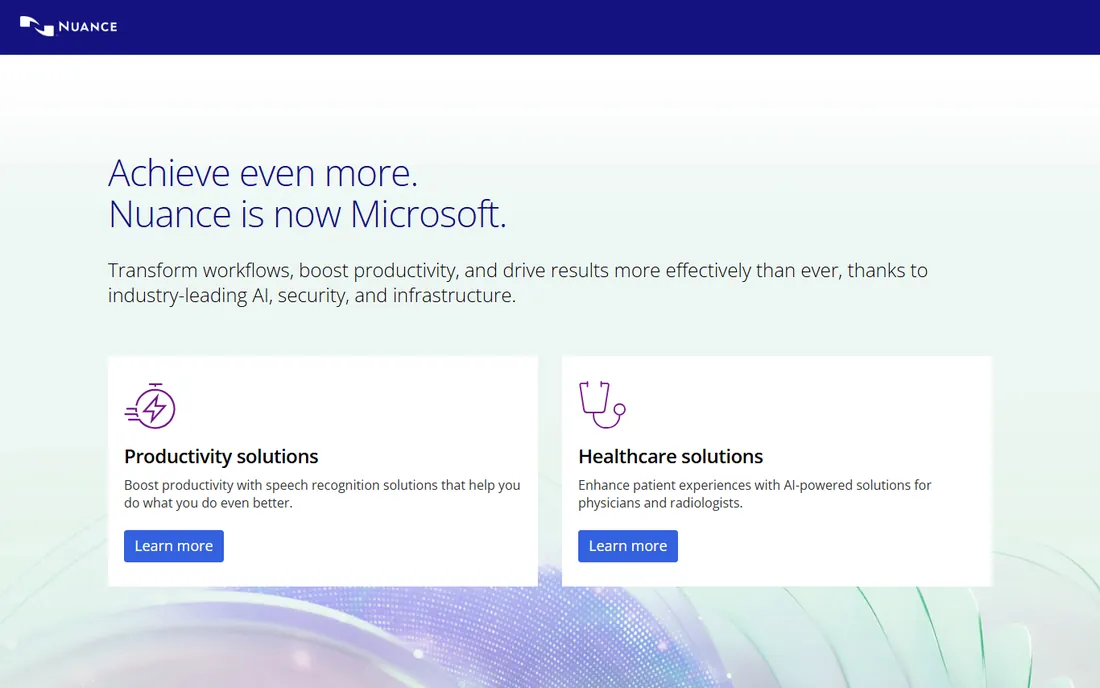 Dragon Medical One homepage