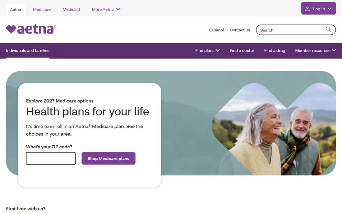 Aetna homepage