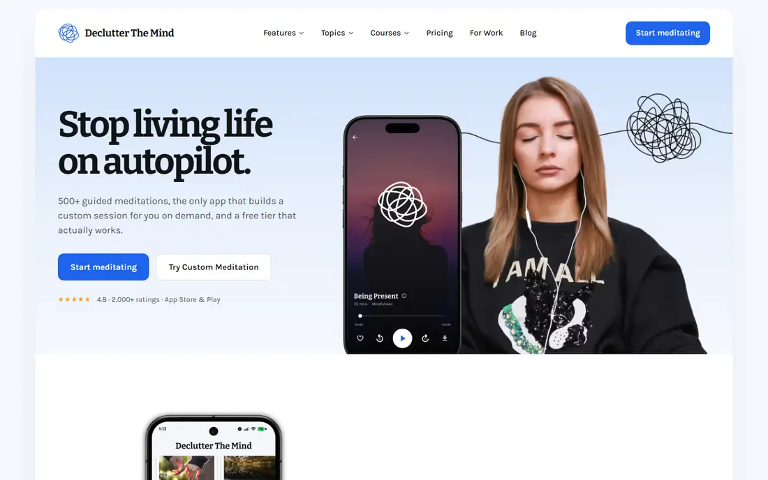 Declutter The Mind homepage