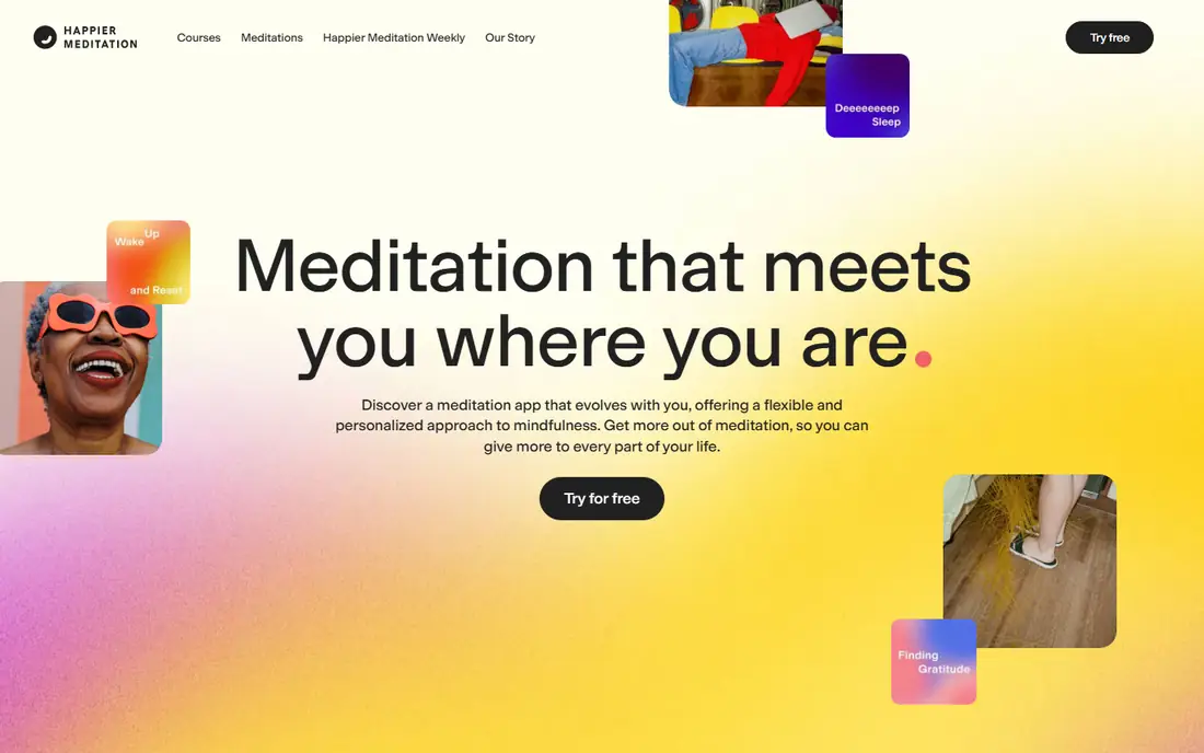 Happier Meditation homepage