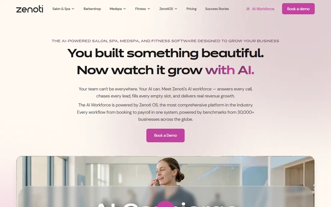 Zenoti homepage