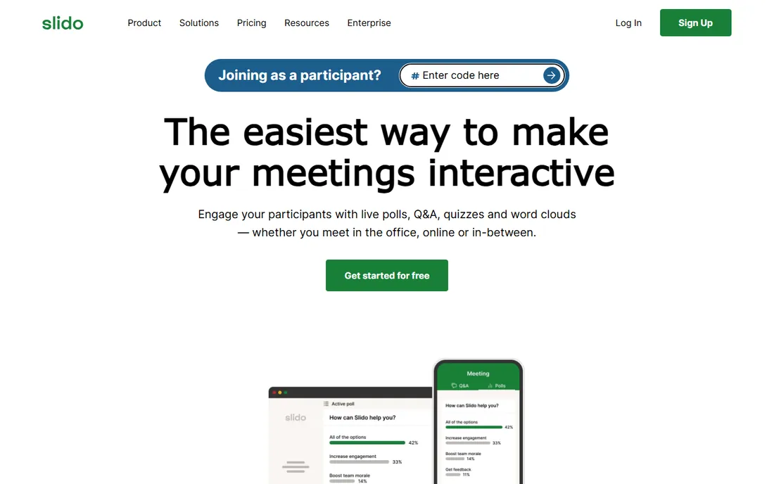 Slido homepage