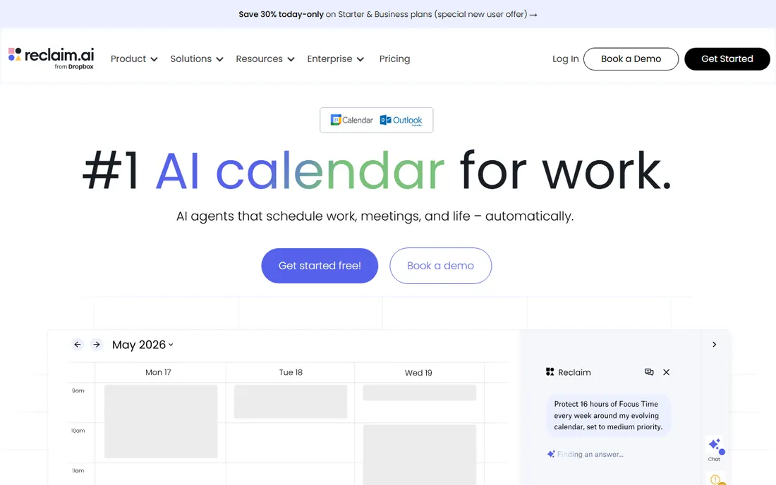 Reclaim homepage