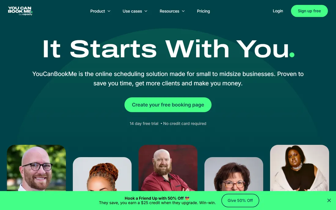 YouCanBookMe homepage