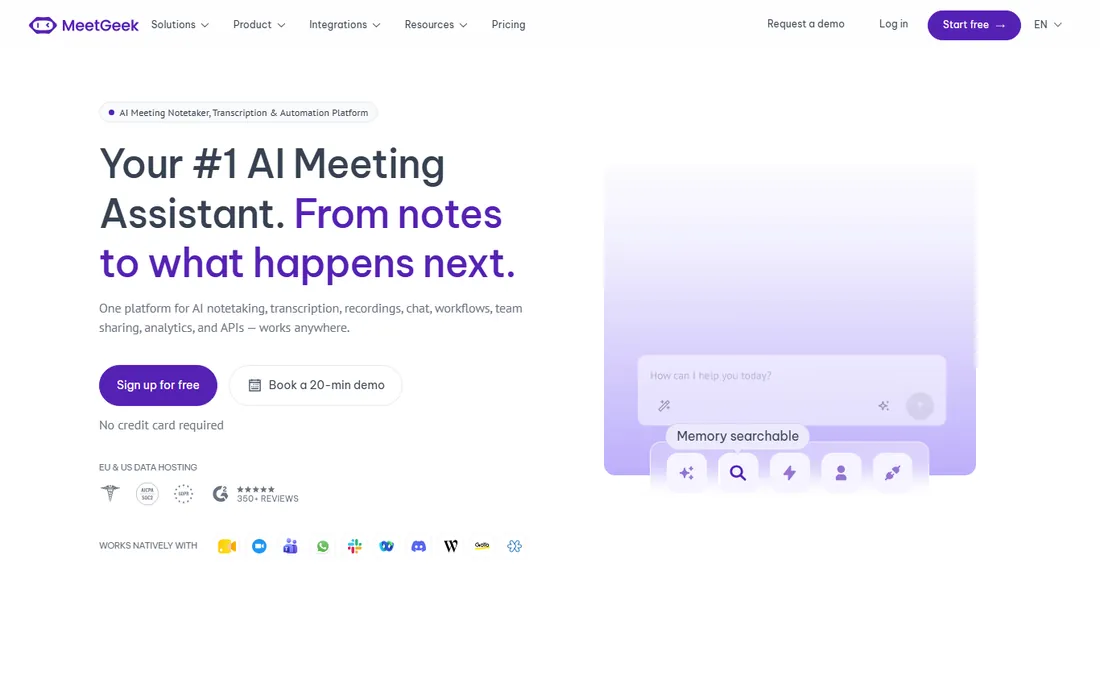MeetGeek homepage