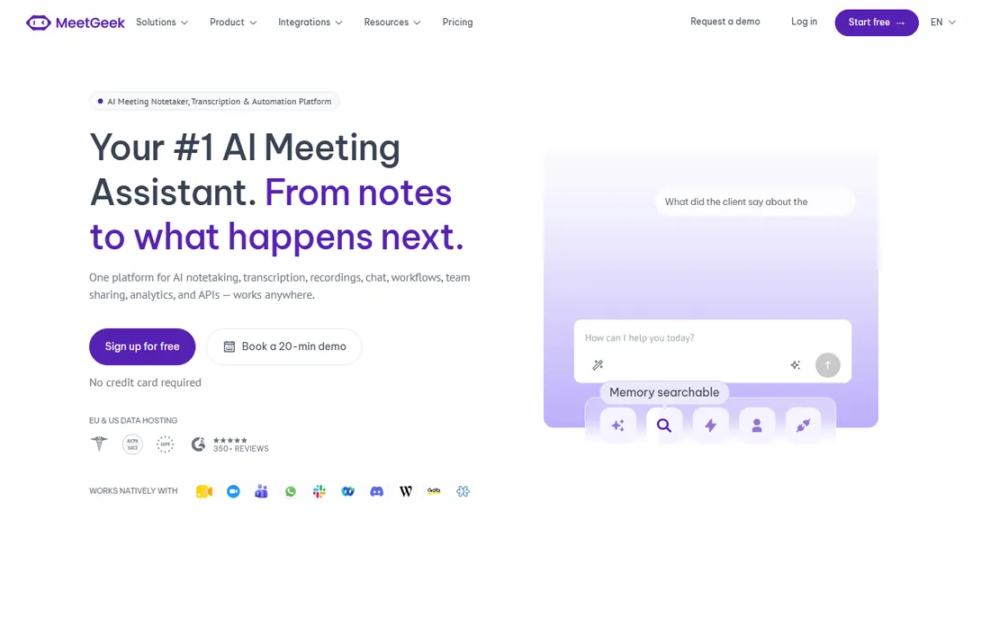 MeetGeek homepage