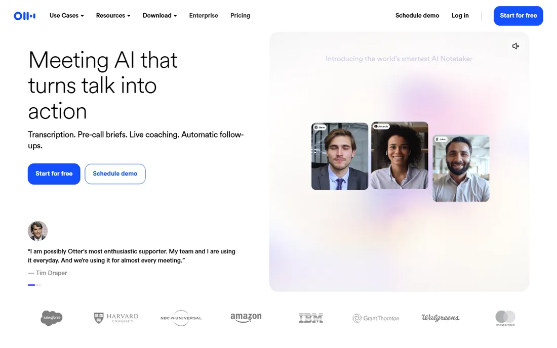 Otter.ai homepage