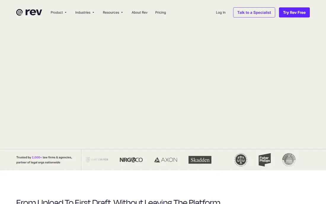 Rev homepage