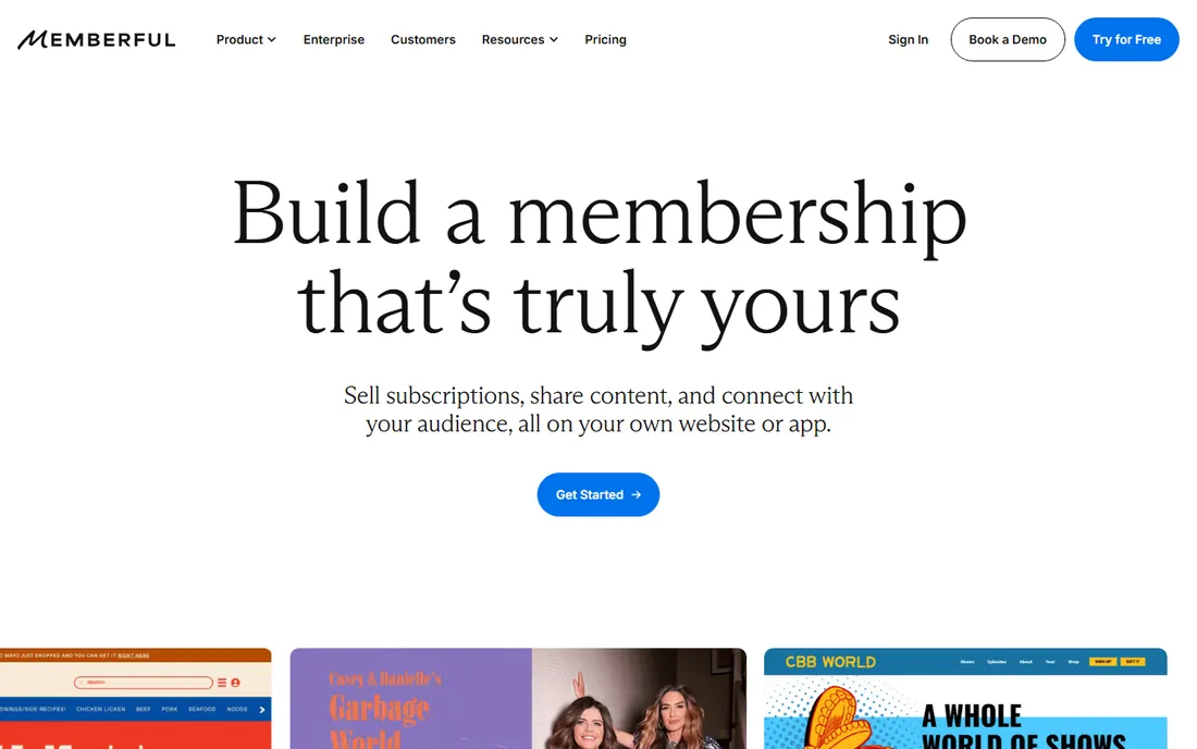 Memberful homepage