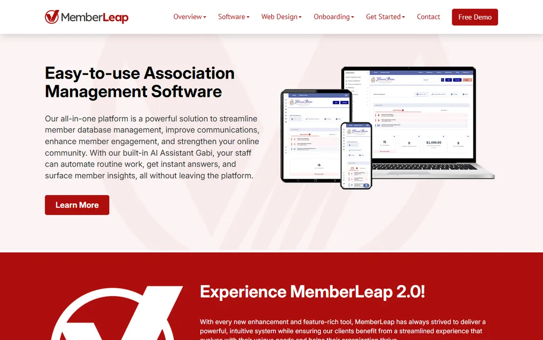 MemberLeap homepage