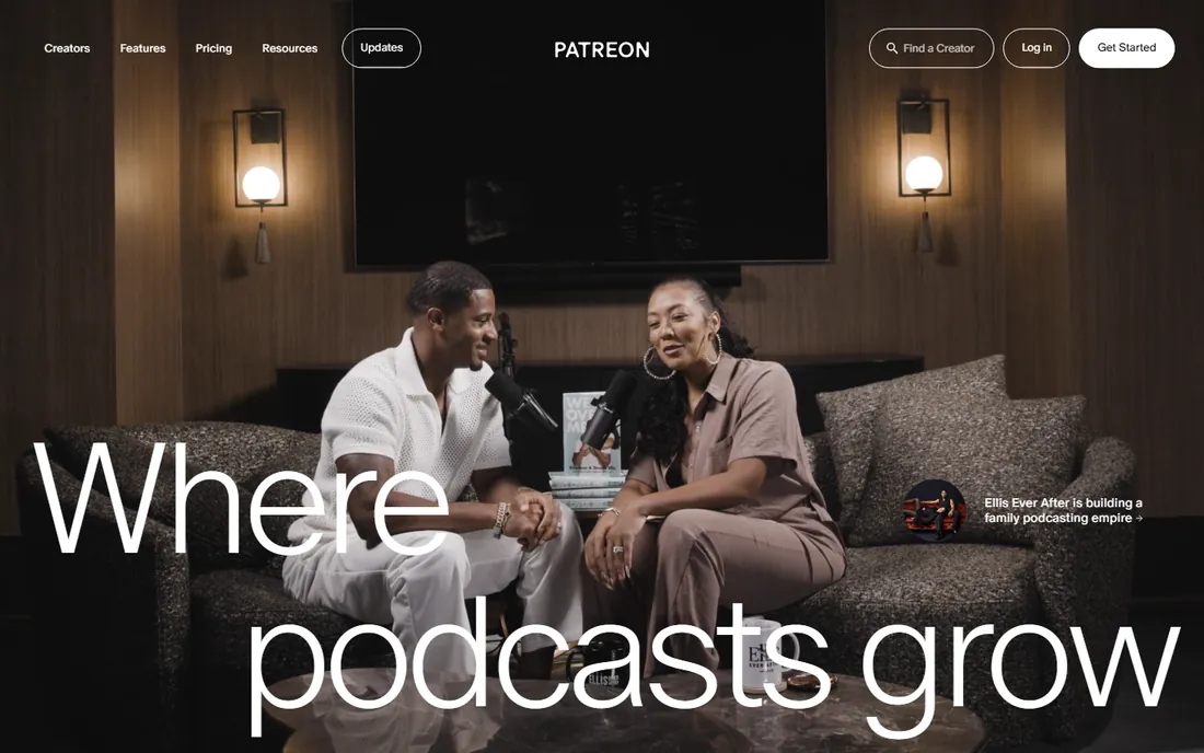 Patreon homepage