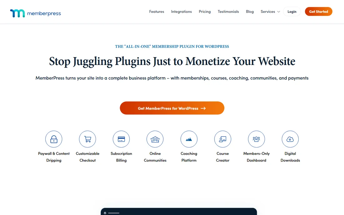 MemberPress homepage