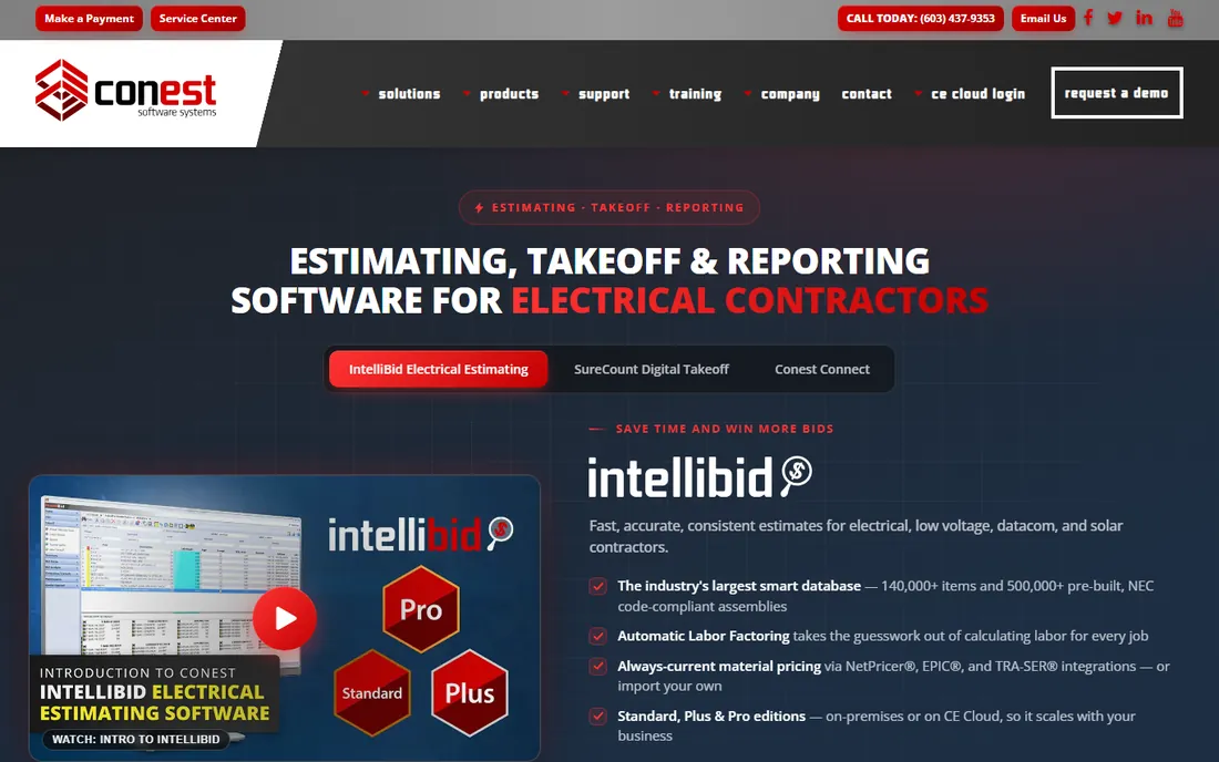 ConEst IntelliBid homepage