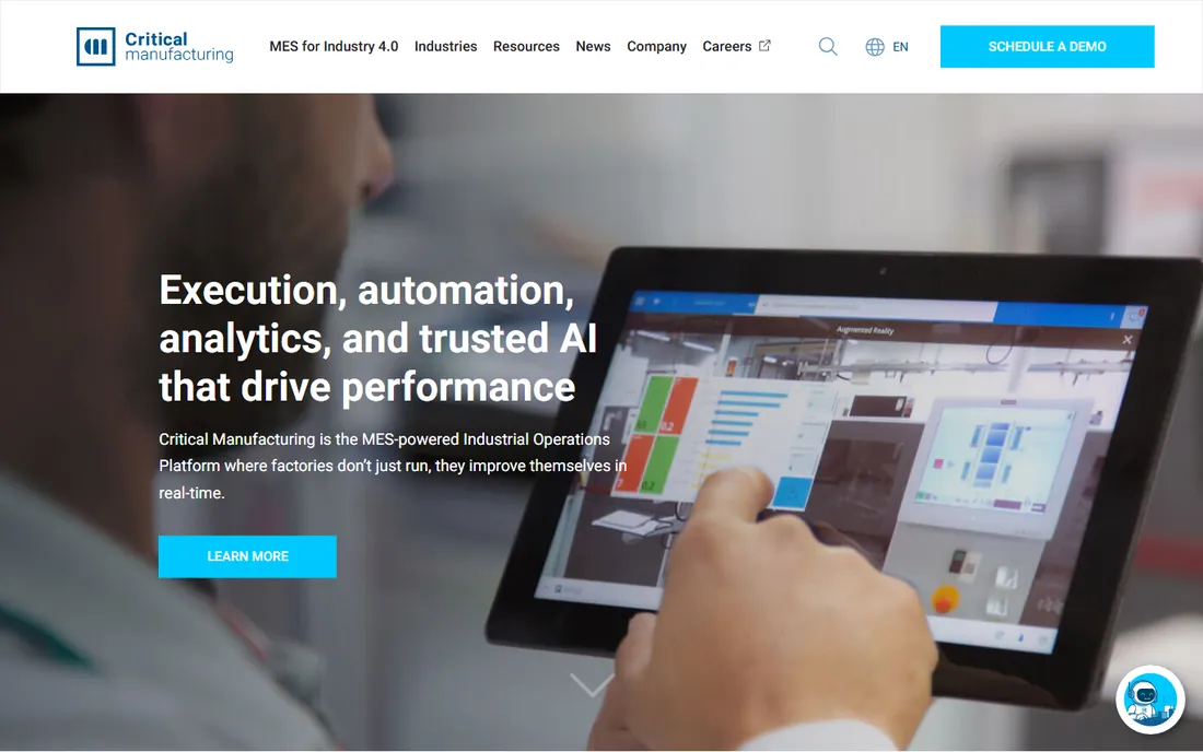 Critical Manufacturing homepage