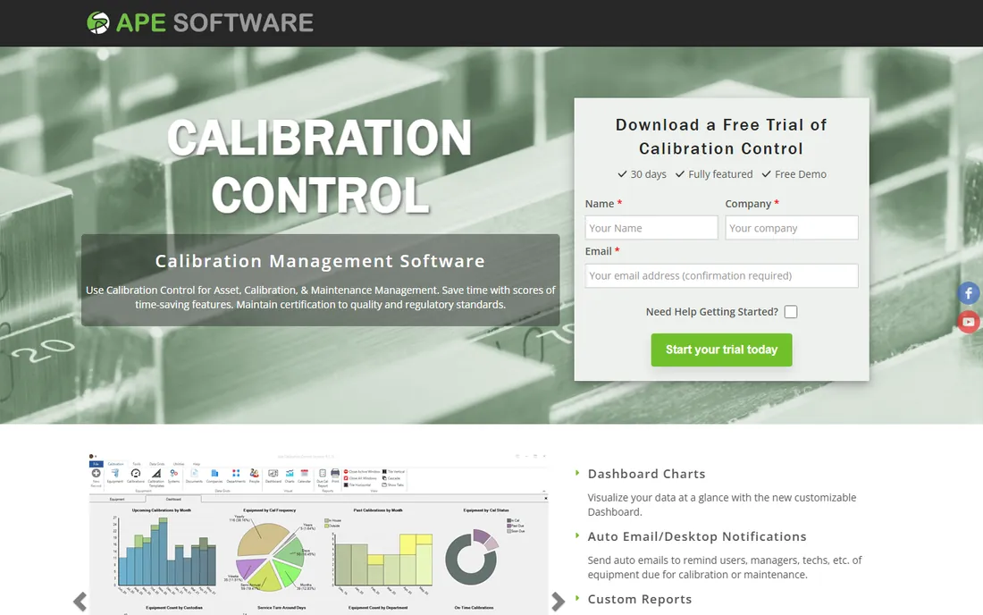 Calibration Control homepage