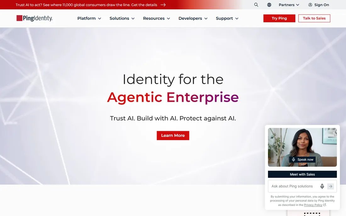 PingOne MFA homepage