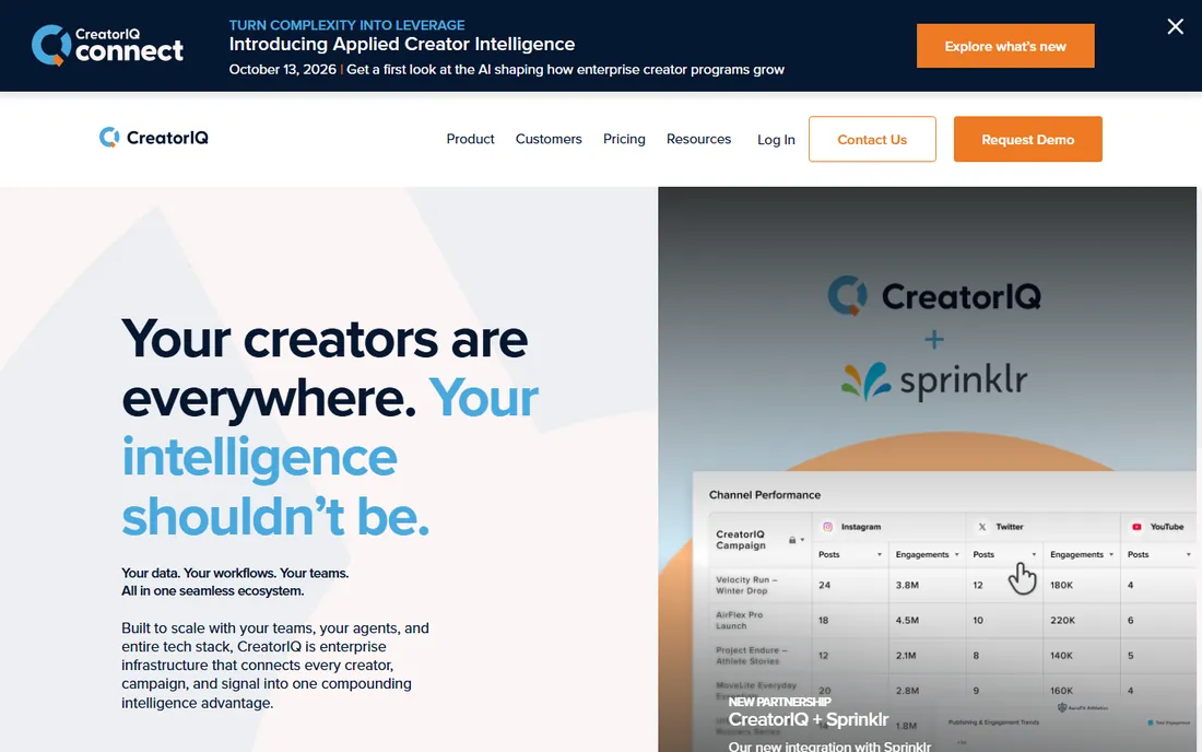 CreatorIQ homepage