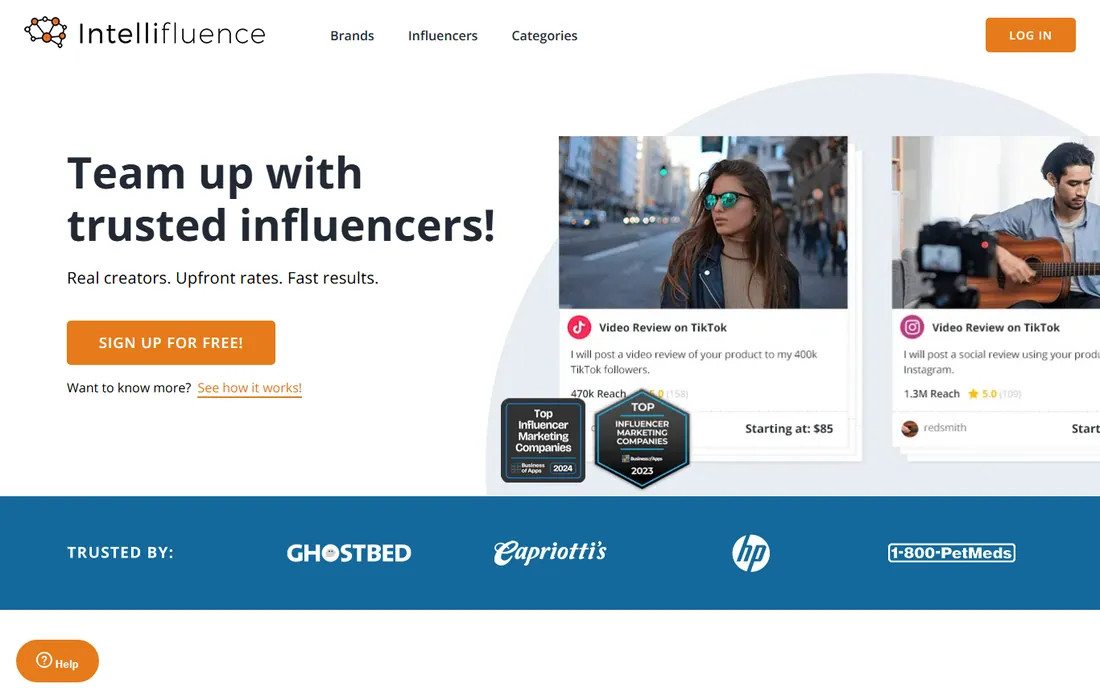Intellifluence homepage