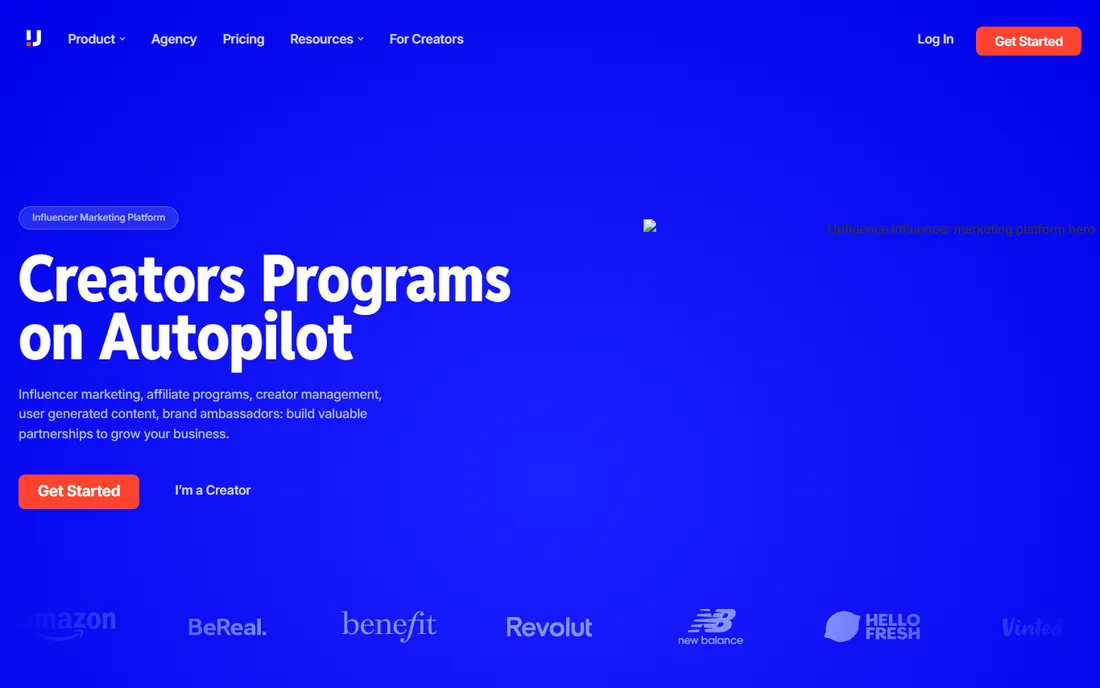 Upfluence homepage