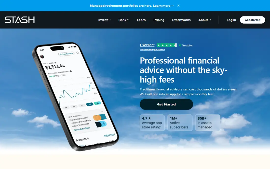 Stash homepage