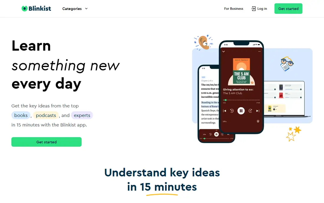 Blinkist homepage