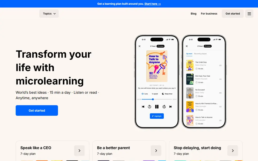 Headway homepage