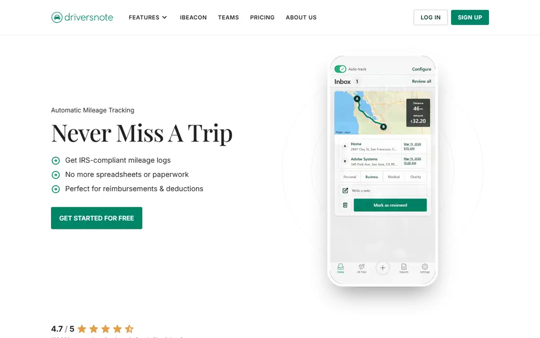 Driversnote homepage