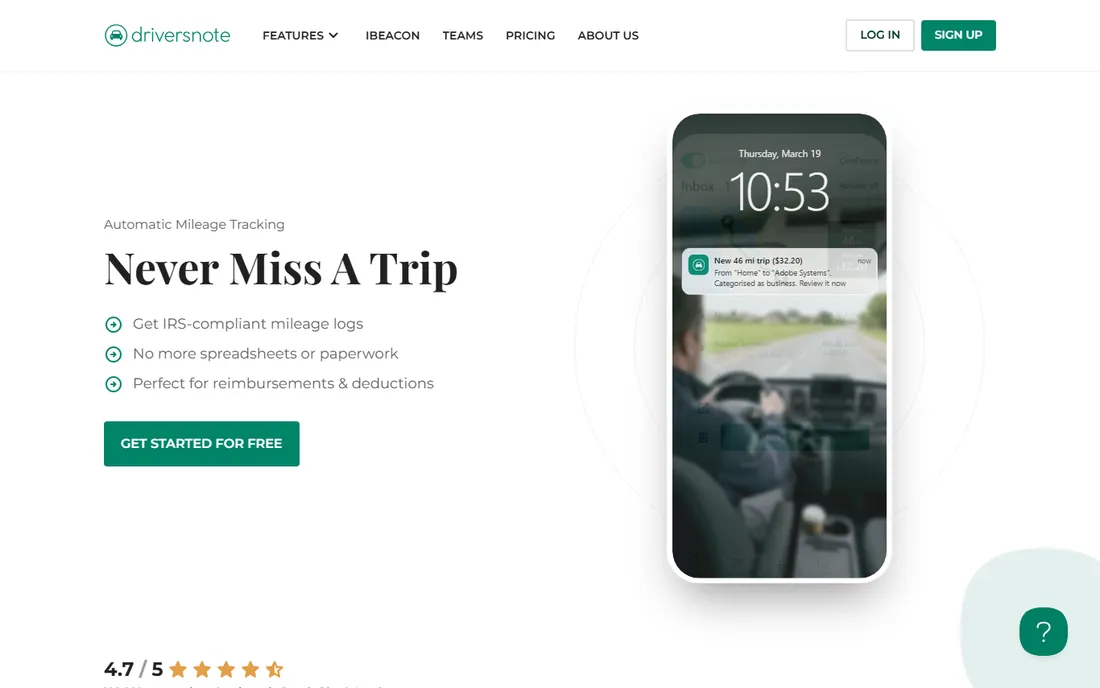 Driversnote homepage