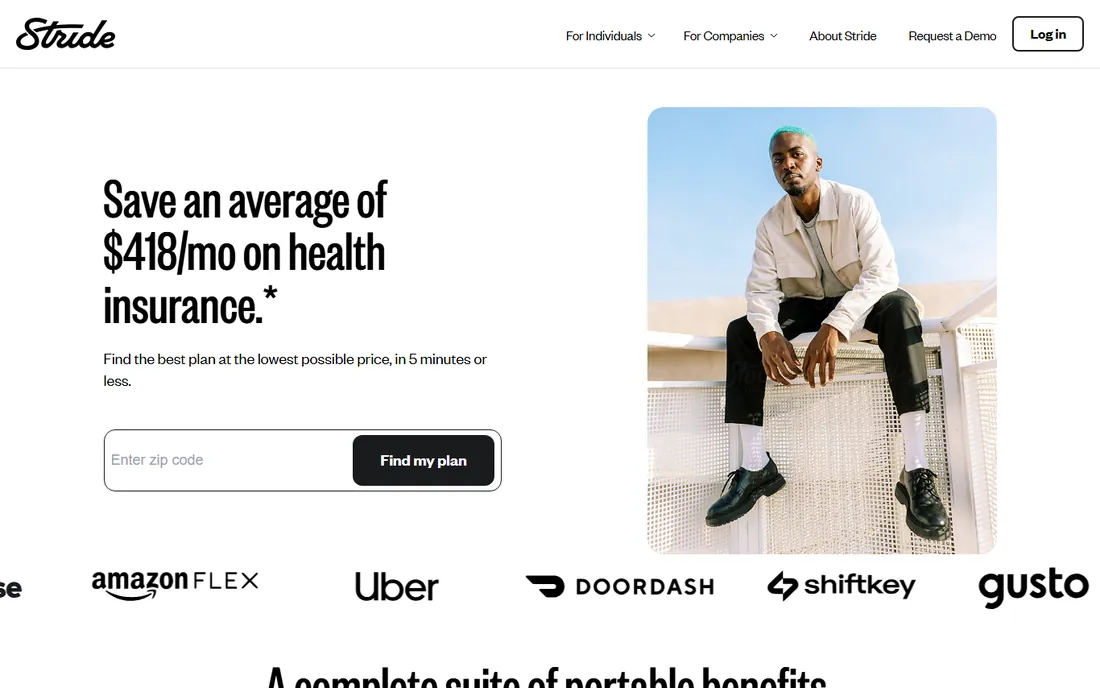 Stride homepage