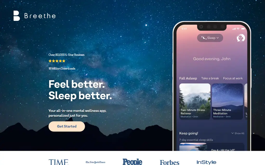 Breethe homepage