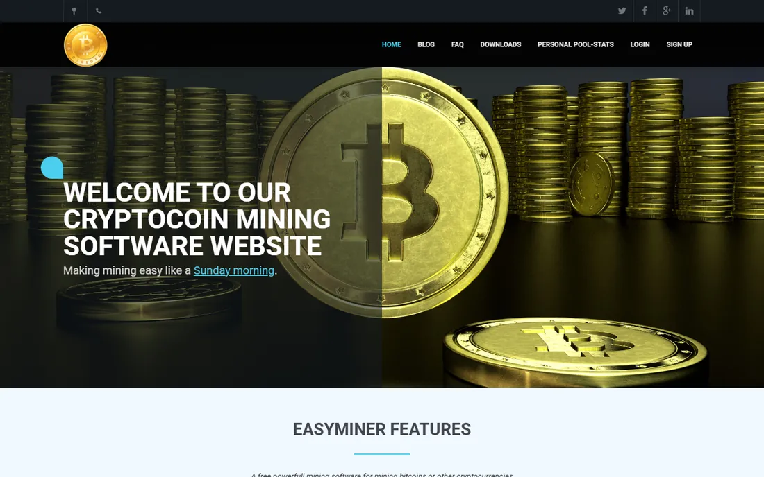 EasyMiner homepage