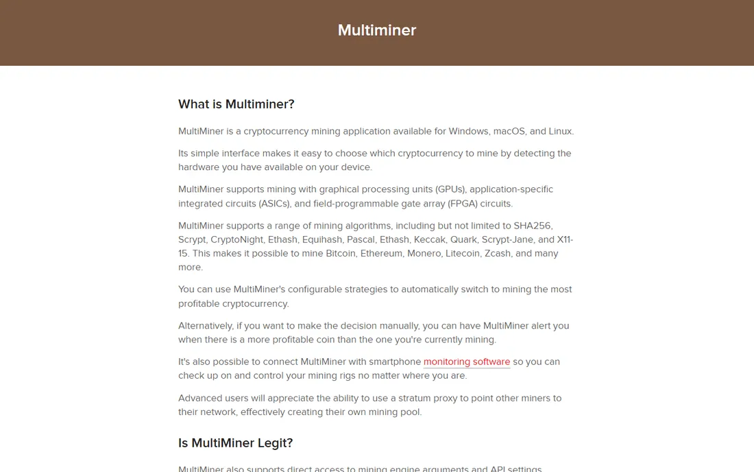 MultiMiner homepage
