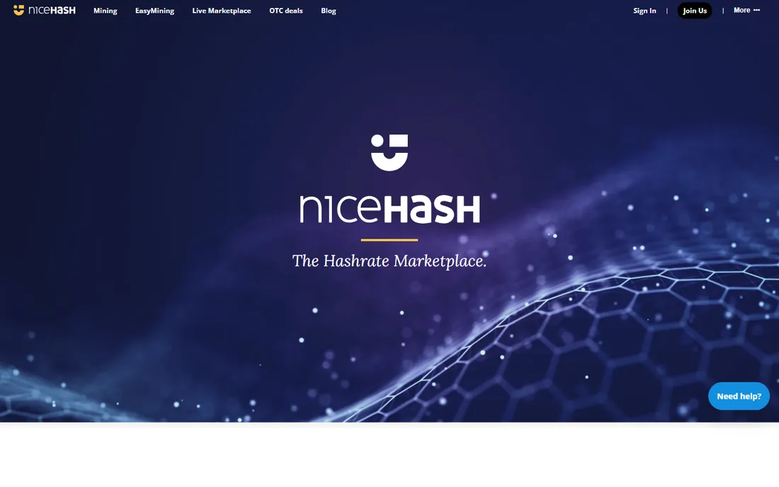 NiceHash homepage