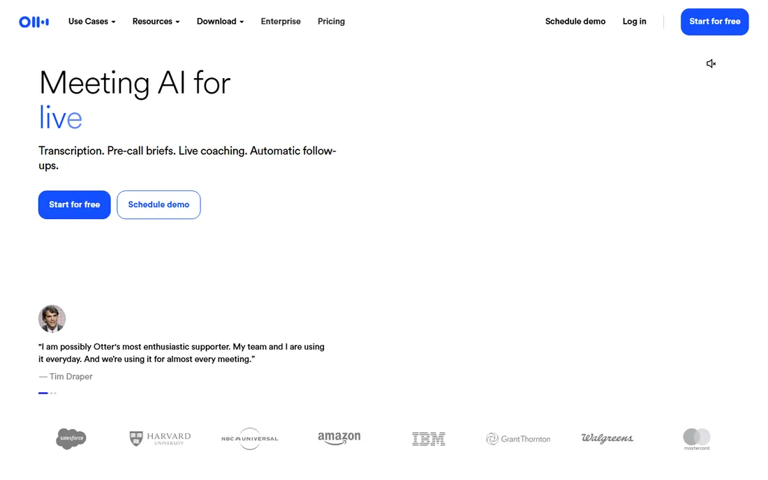 Otter.ai homepage