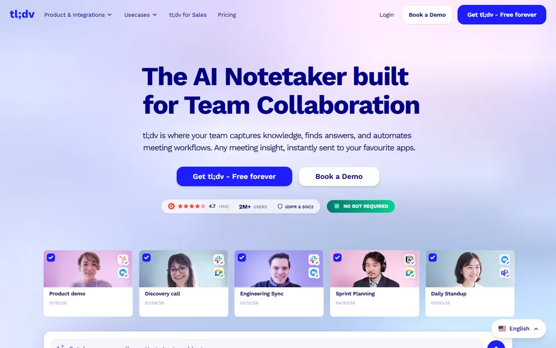 tl;dv homepage