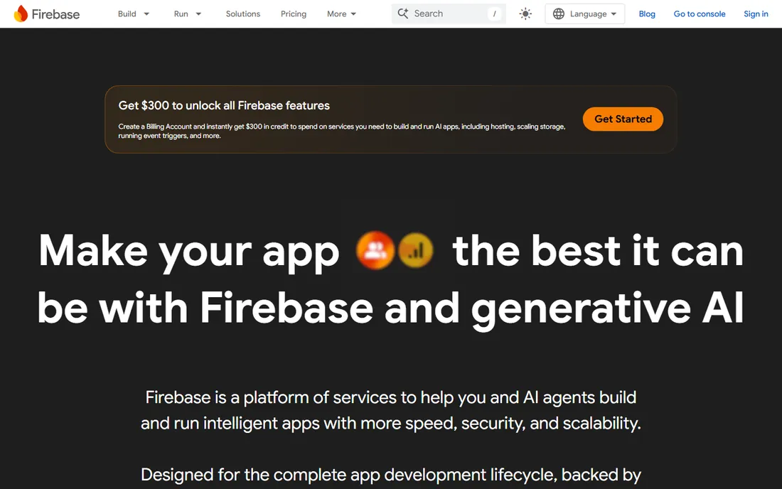 Firebase Analytics homepage