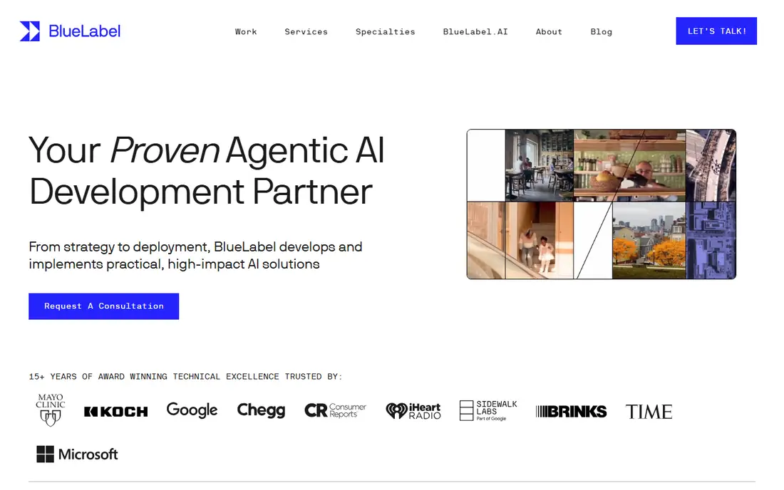 BlueLabel Labs homepage