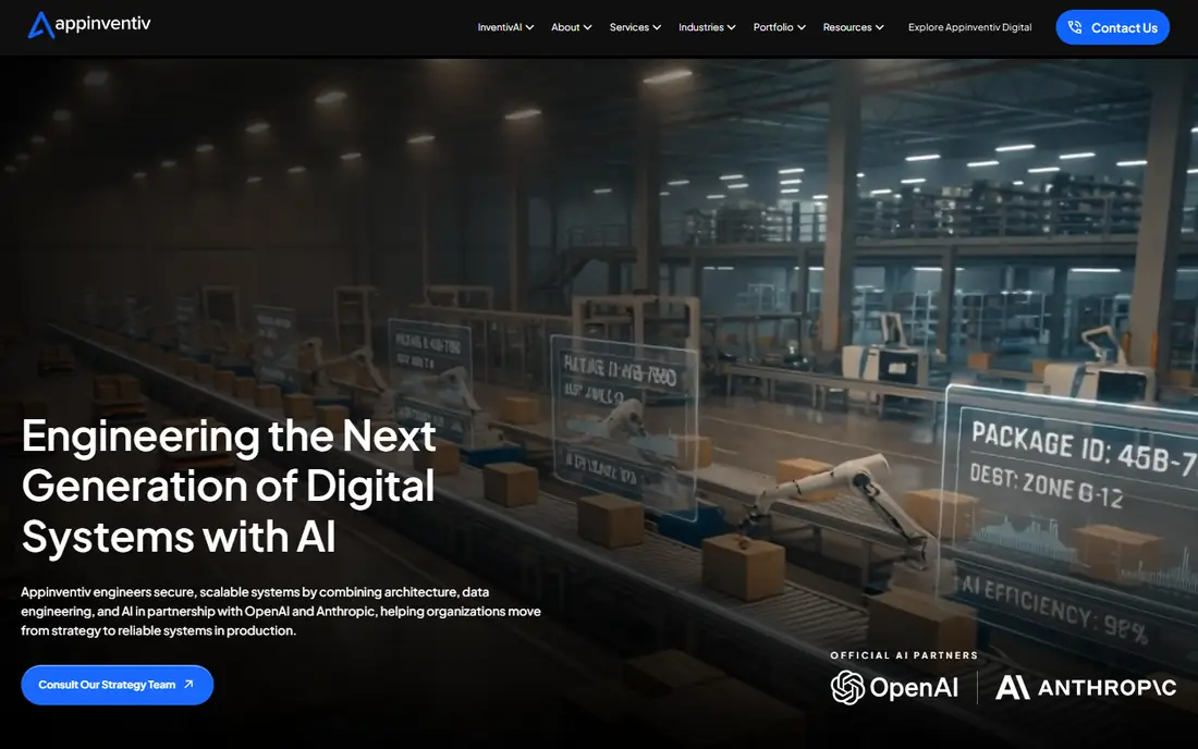 Appinventiv homepage