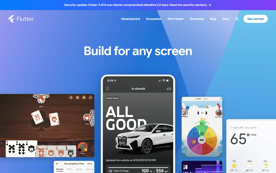 Flutter homepage