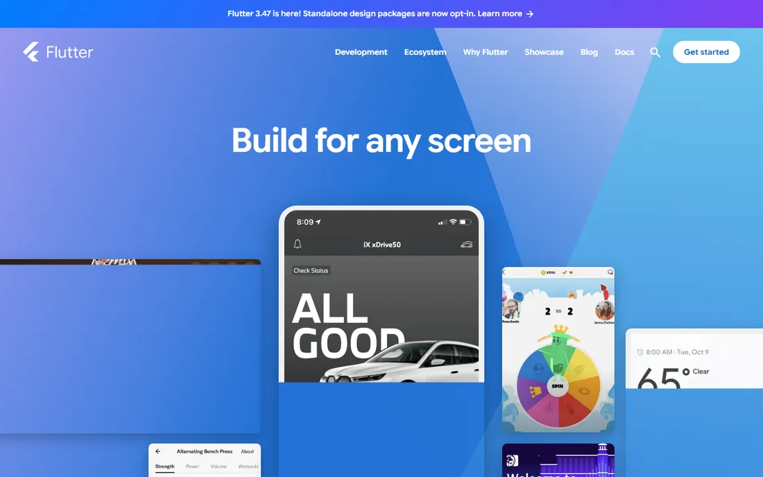 Flutter homepage