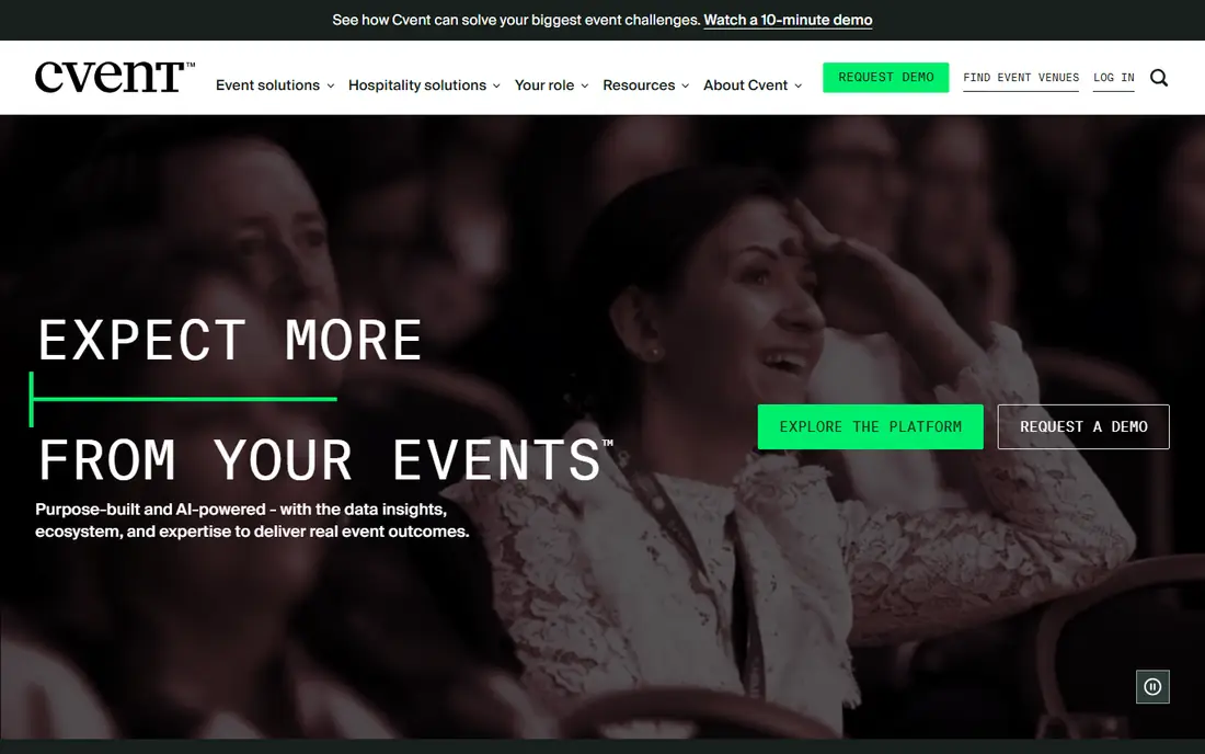 Cvent homepage
