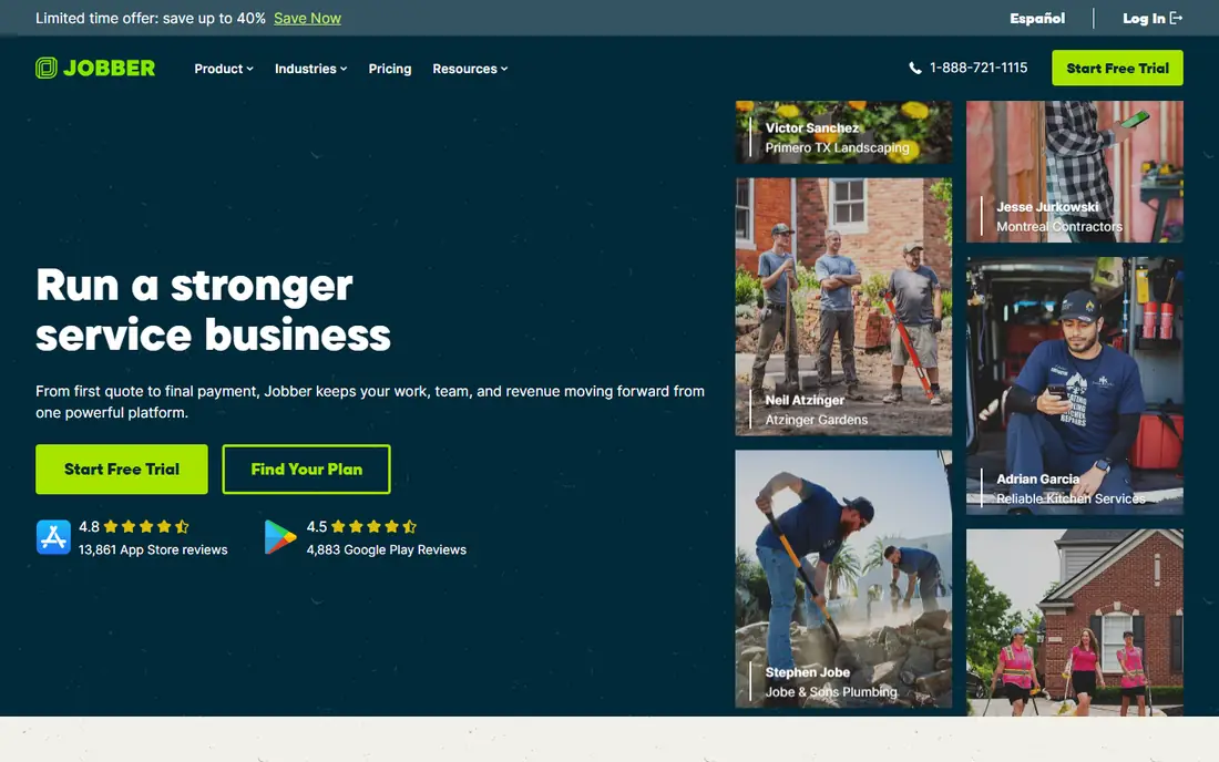 Jobber homepage