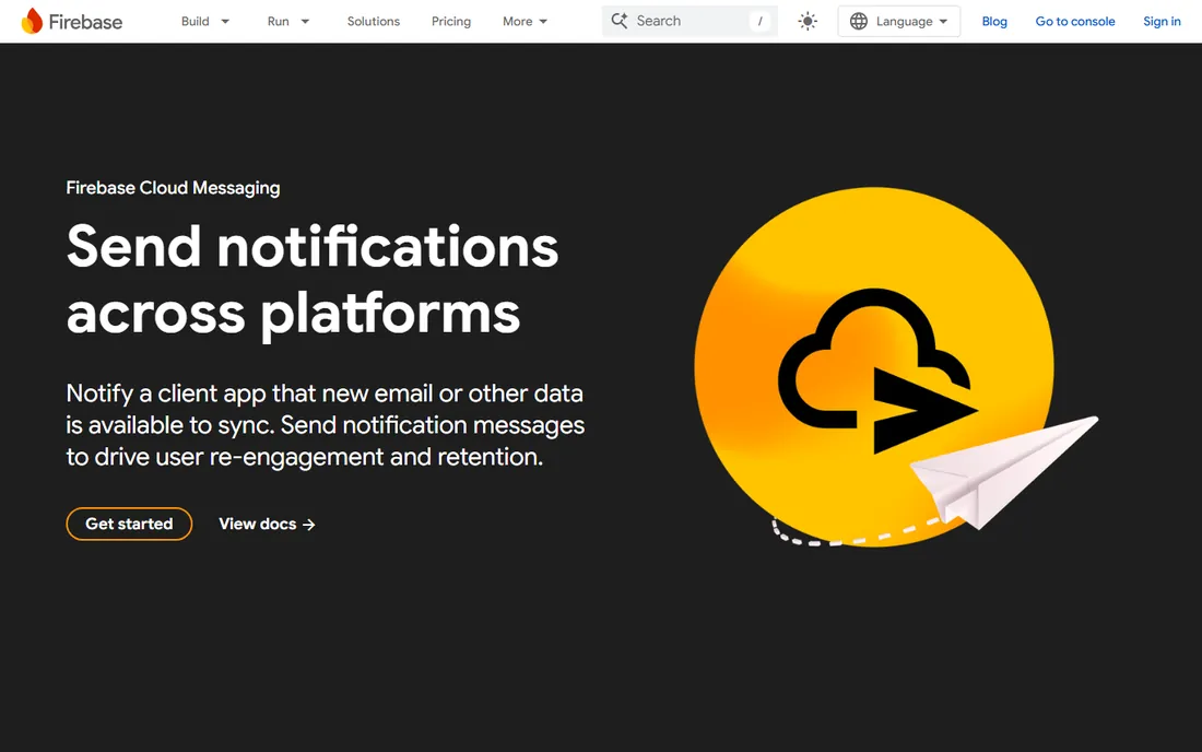 Firebase Cloud Messaging homepage