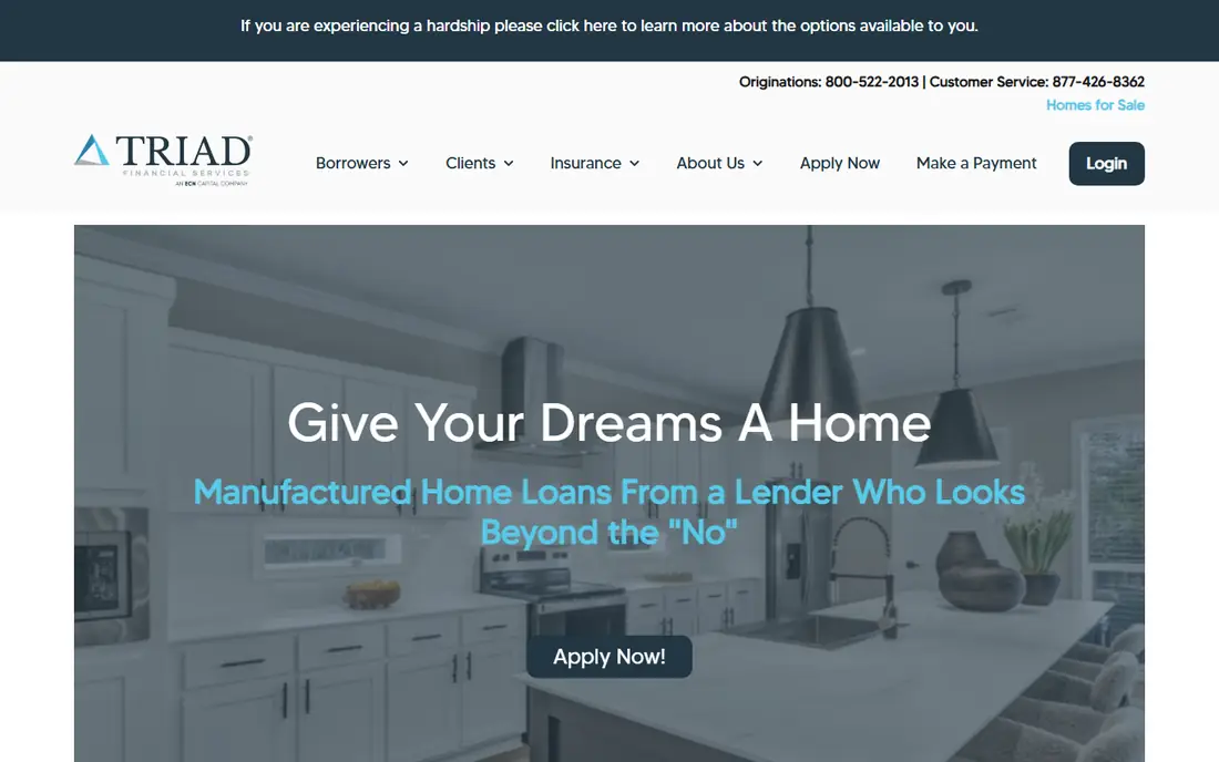 Triad Financial Services homepage