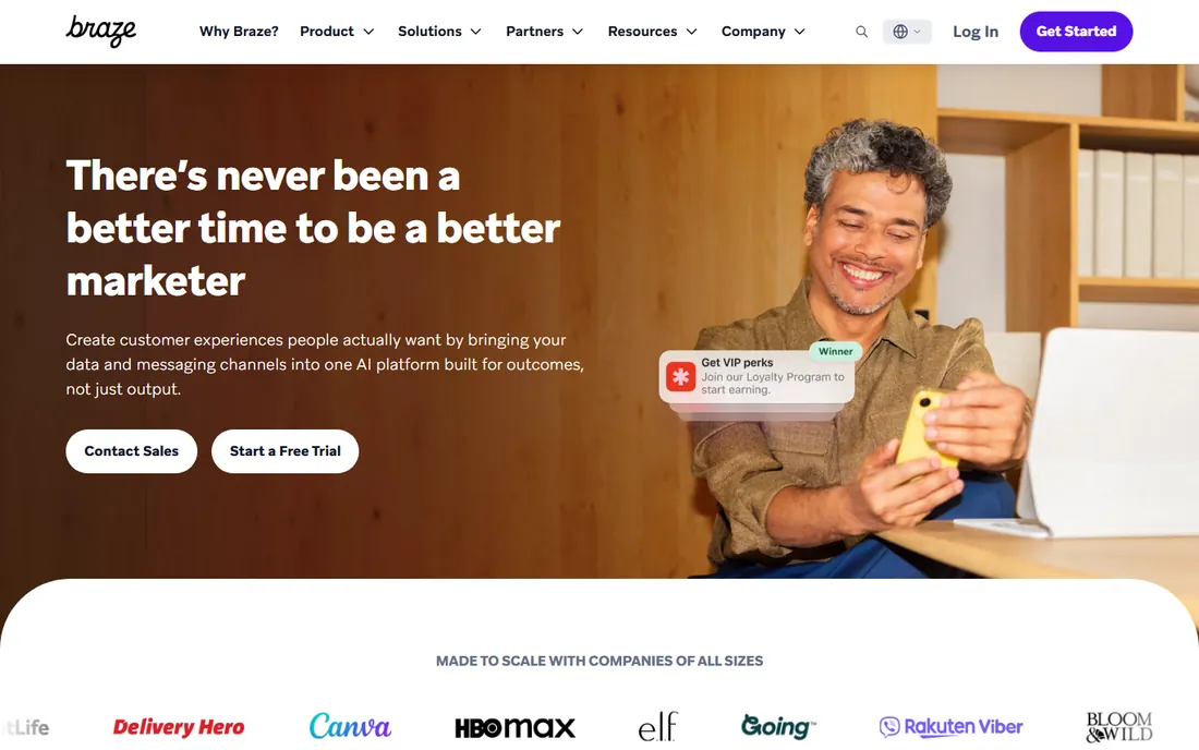 Braze homepage