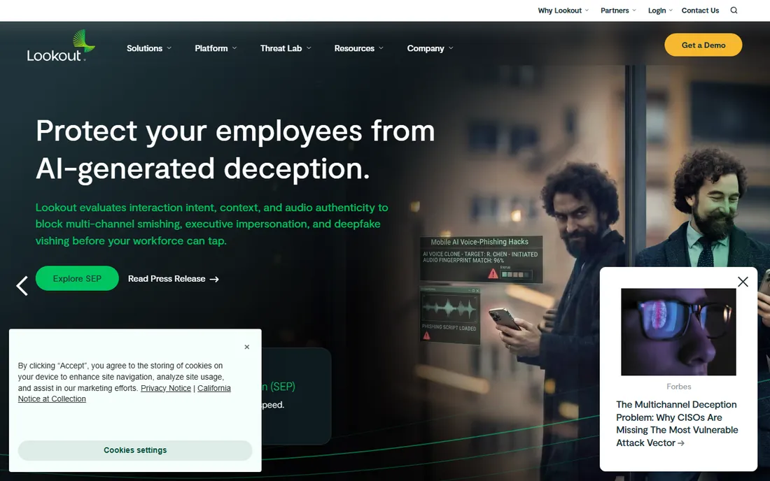 Lookout homepage