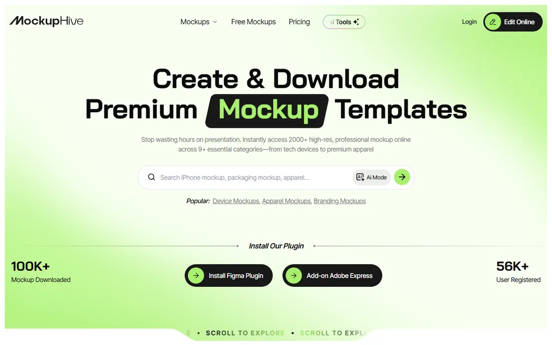 MockupHive homepage