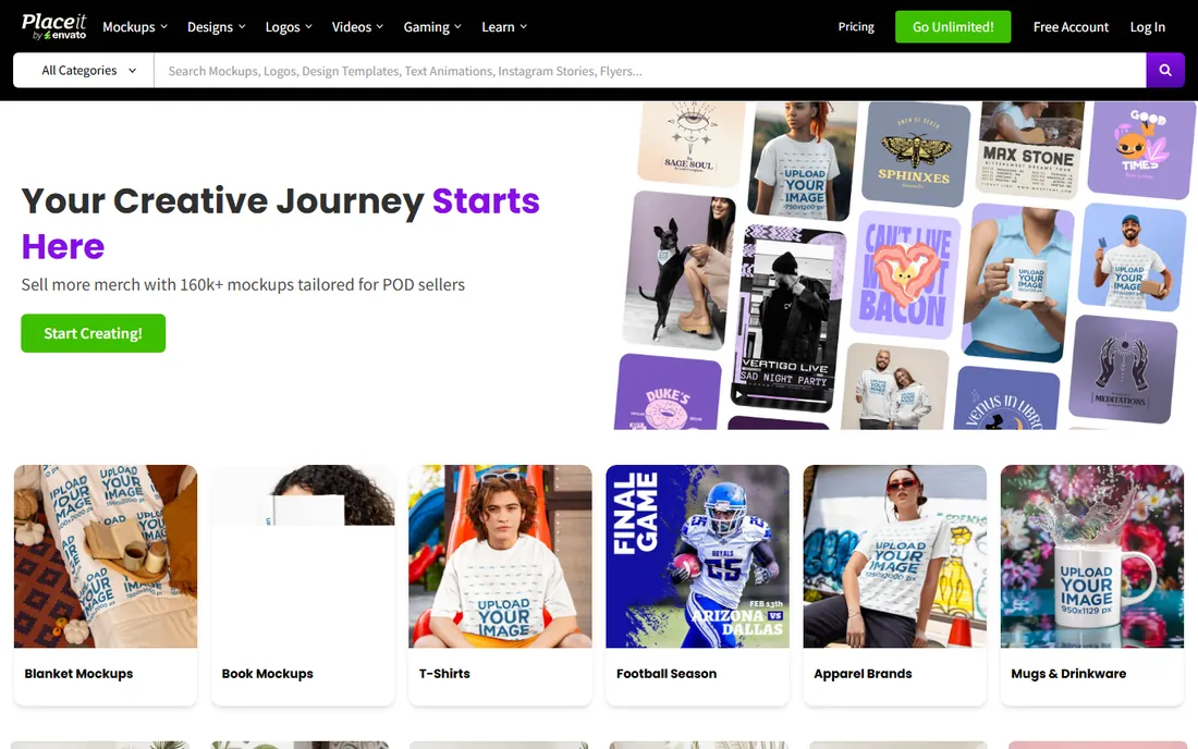 Placeit homepage